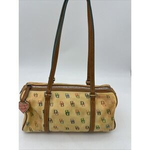 Dooney & Bourke Rainbow Monogram White Barrel Shoulder Bag Vintage Y2K